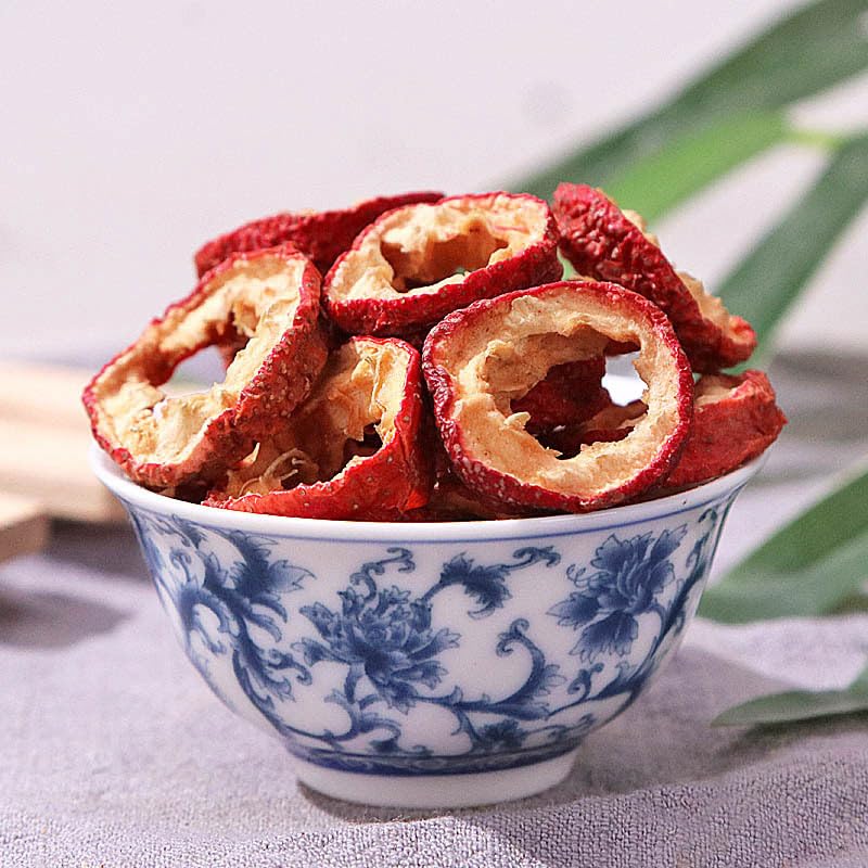 Hollow circle rings of authentic dried hawthorn fruit slices for tea brewing