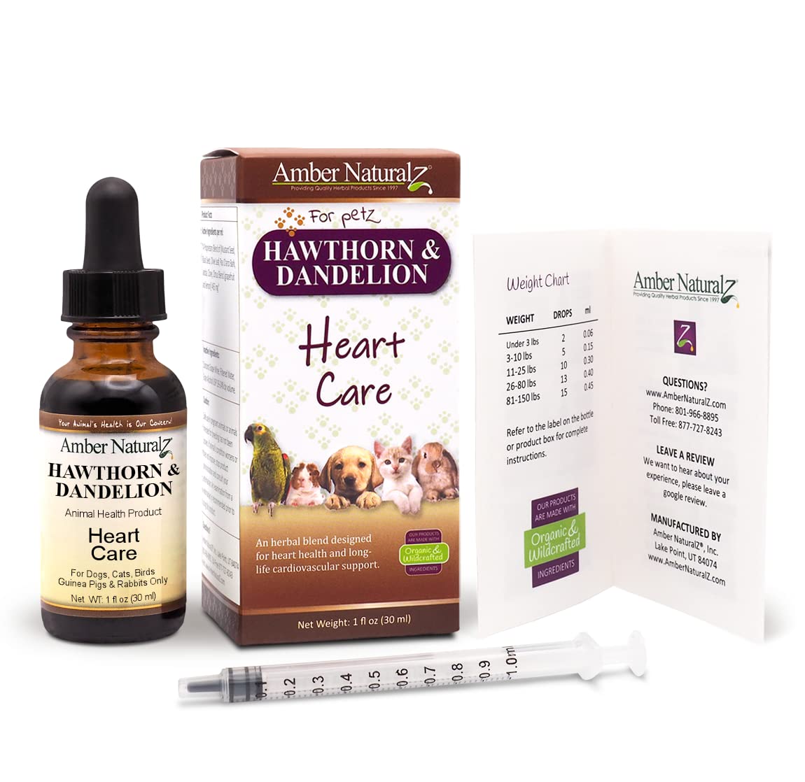 Amber NaturalZ herbal pet heart muscle function support liquid extract
