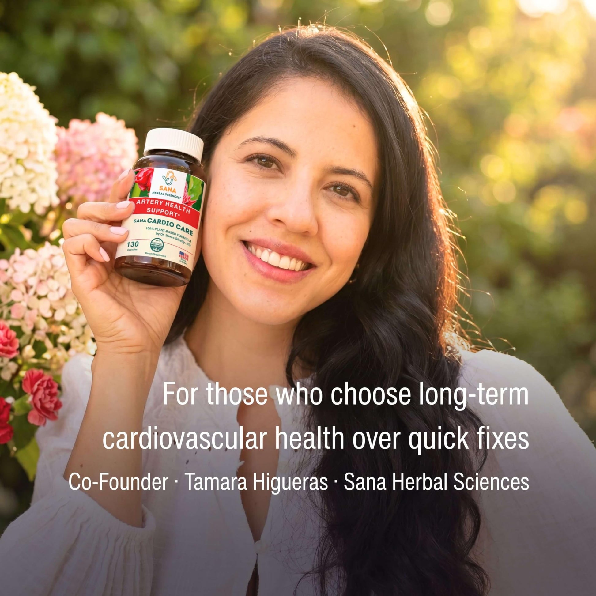 Full product packaging layout of Sana Herbal Sciences heart health formula for healthy blood pressure support.