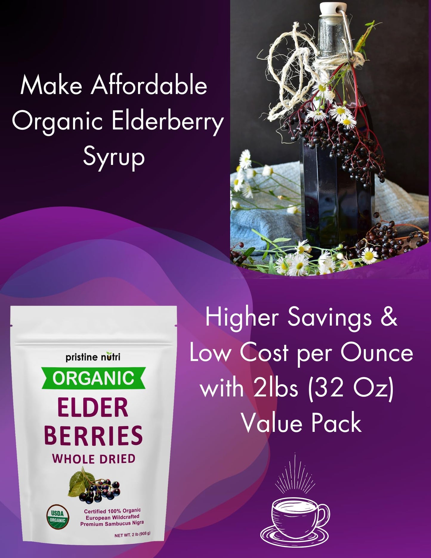 Brewed herbal wellness tea made from wildcrafted dried whole hawthorn fruits
