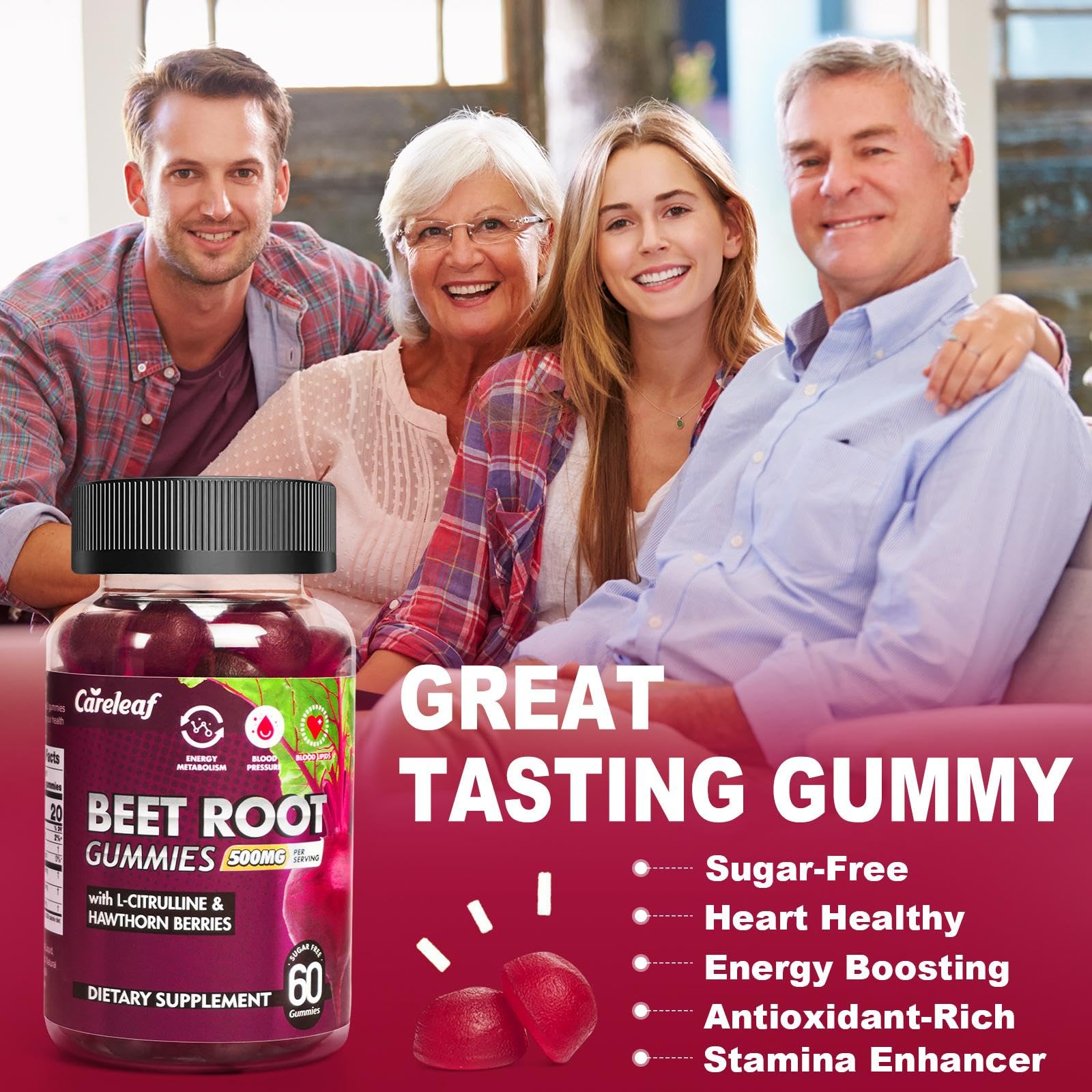 Authentic USA imported Careleaf vegan dietary supplements for blood circulation.