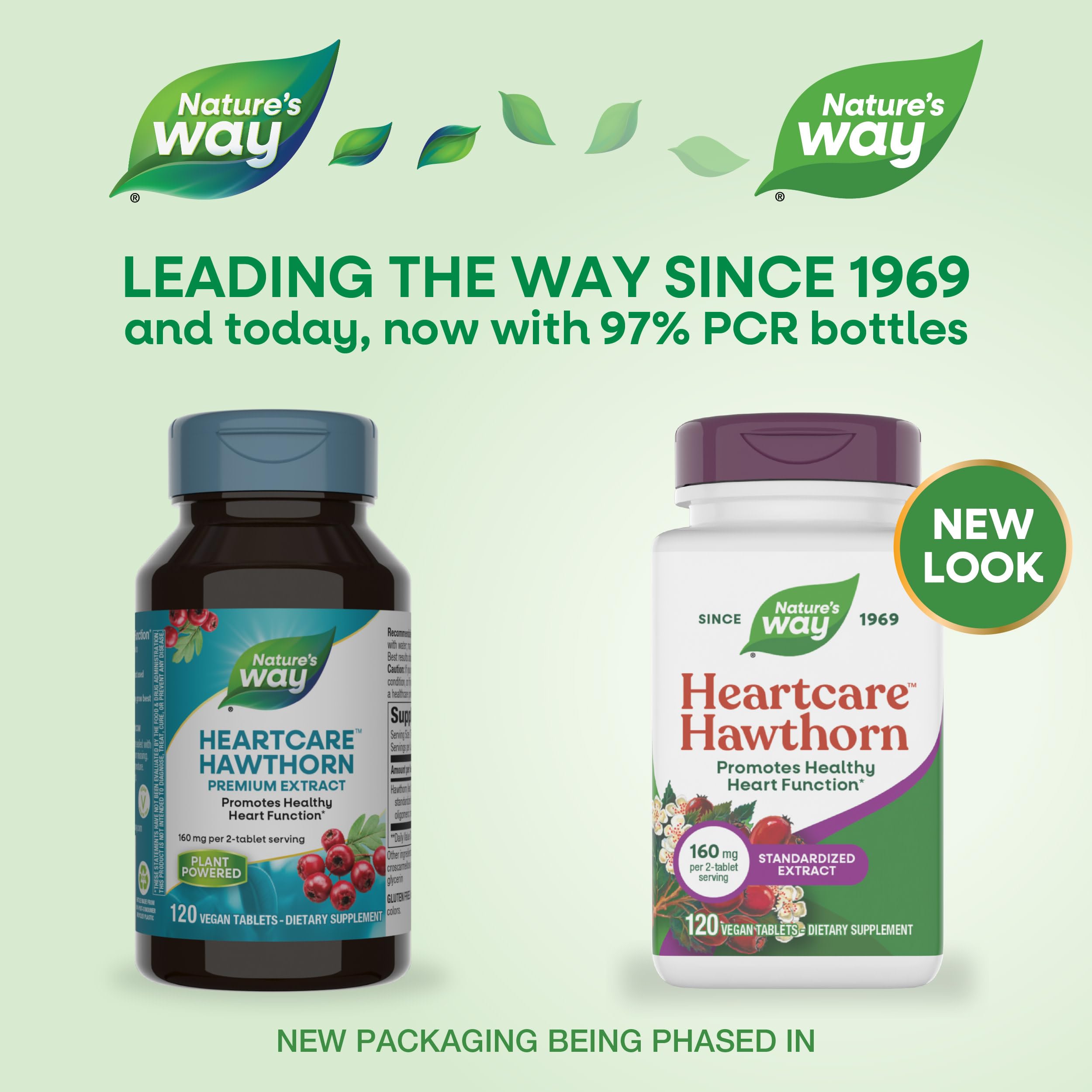 Nature's Way HeartCare Hawthorn supplement facts and standardized extract ingredients label