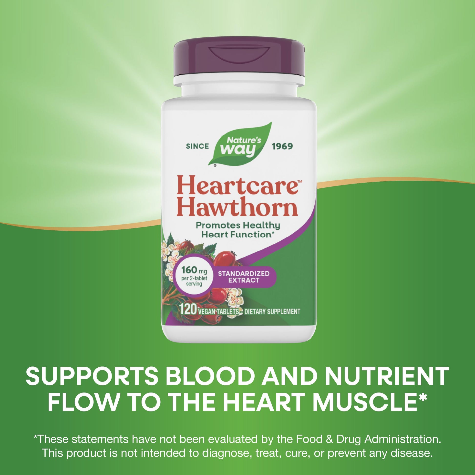 Authentic Nature's Way hawthorn extract dietary supplement bottle for heart muscle health