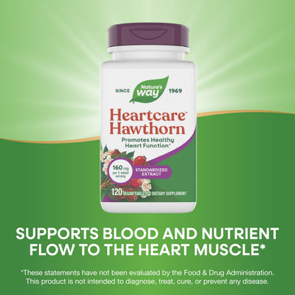 Authentic Nature's Way hawthorn extract dietary supplement bottle for heart muscle health