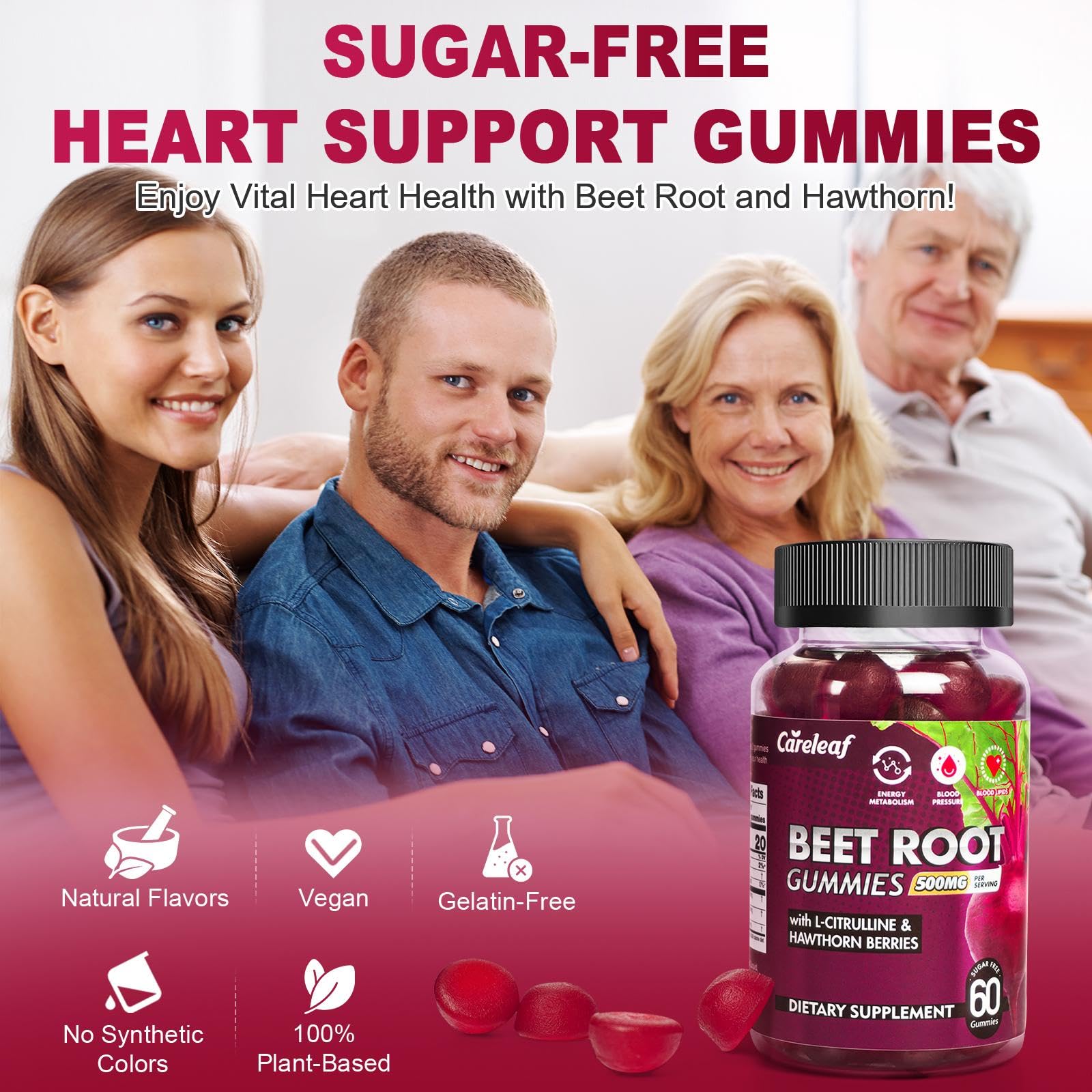 Gelatin free vegetarian beetroot gummies for everyday physical endurance.