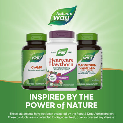Nature's Way HeartCare Hawthorn 120 tablets premium imported packaging overview