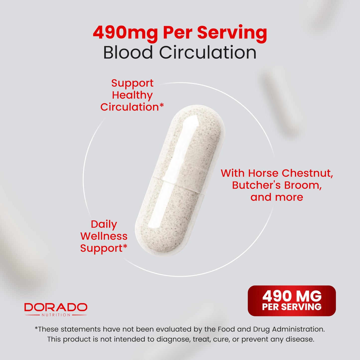 Dorado Nutrition vegan non-GMO leg circulation capsules for men and women