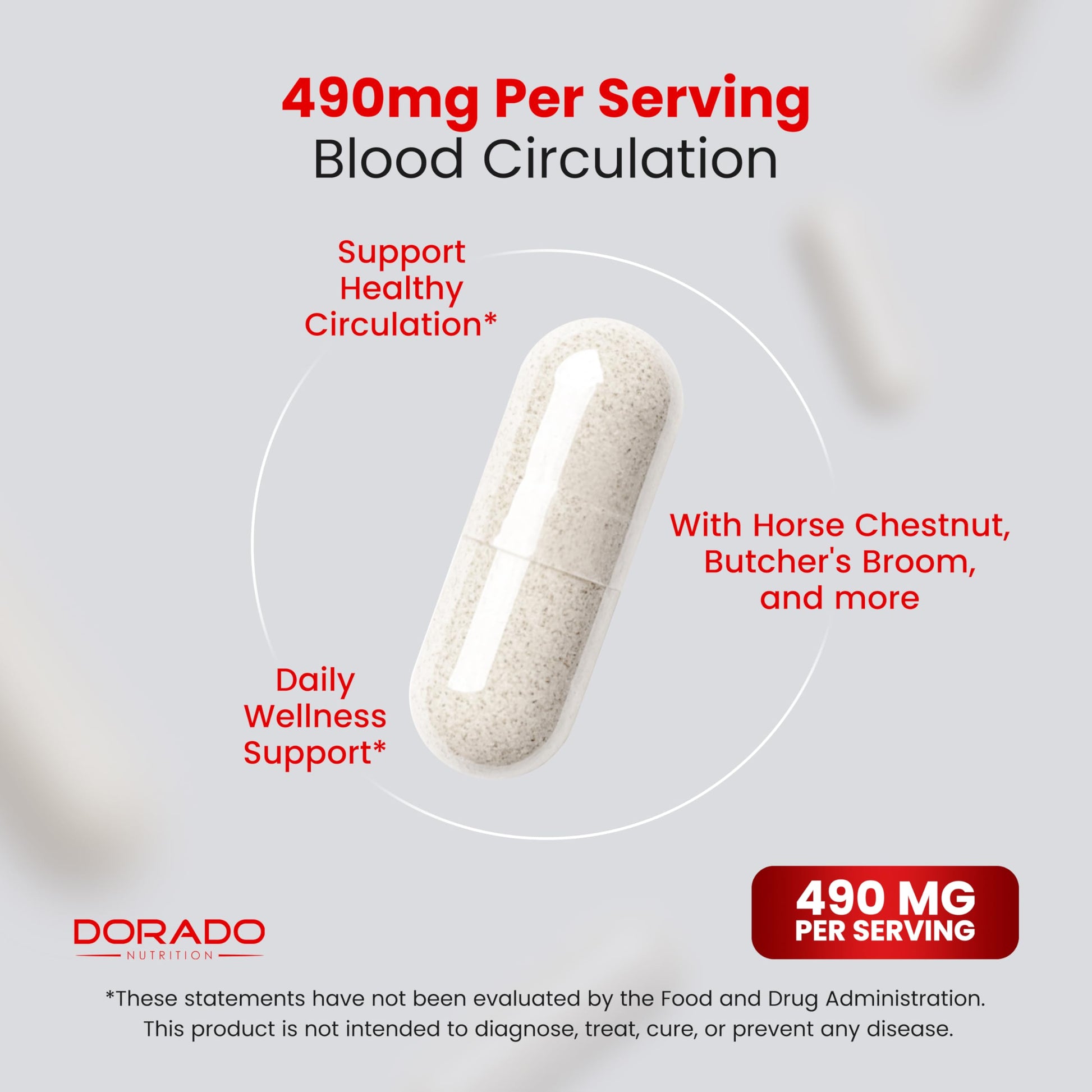 Dorado Nutrition vegan non-GMO leg circulation capsules for men and women