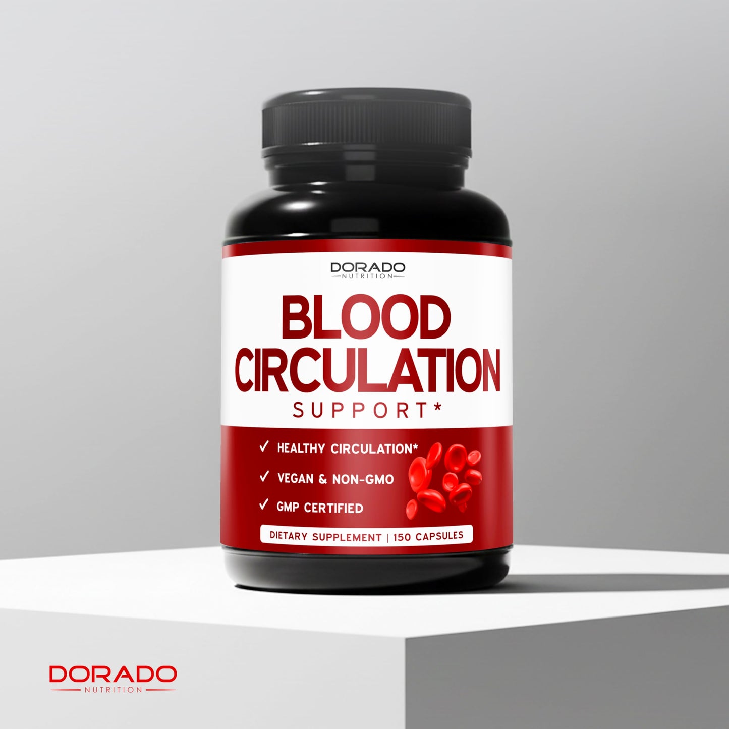 Dorado Nutrition maximum strength vein support bottle showing USA manufacturing seals