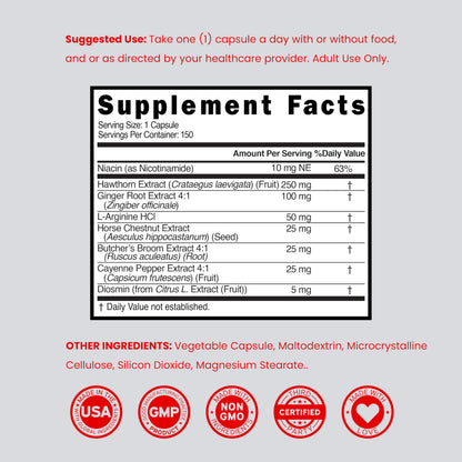 Dorado Nutrition nitric oxide boosting dietary supplement packaging close up