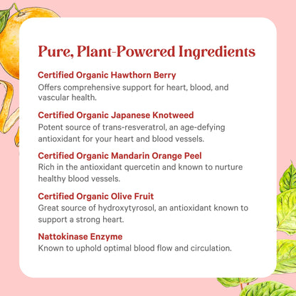 Side angle view of Pure Synergy Heart Protector 60 vegetable capsules bottle.