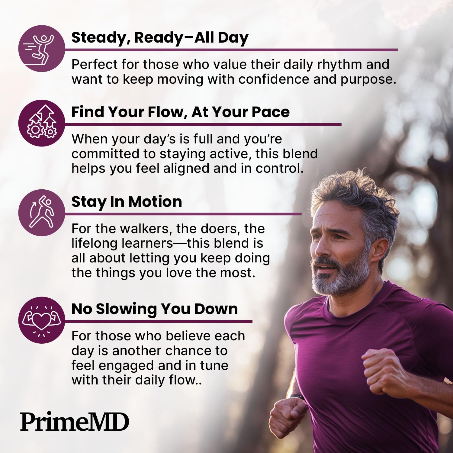 PrimeMD Heart Health capsules demonstrating the recommended three capsule serving size composition.