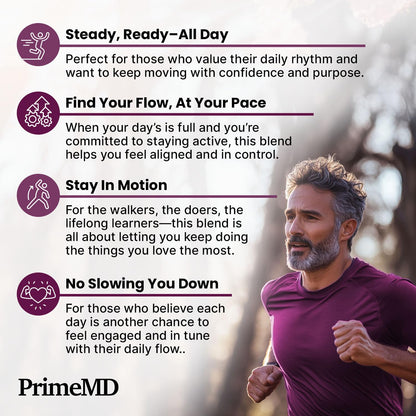 PrimeMD Heart Health capsules demonstrating the recommended three capsule serving size composition.