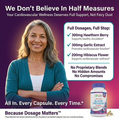 ULTALIFE blood pressure support complex 60 veggie capsules supplement facts and ingredient list