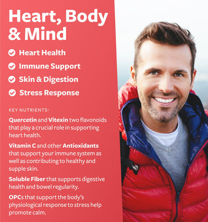 Supplement facts panel on the back of Healths Harmony extra strength 4 to 1 extract capsules indicating 665 milligrams strength.