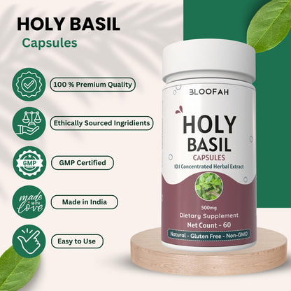 Bloofah Tulsi extract capsules supplement facts