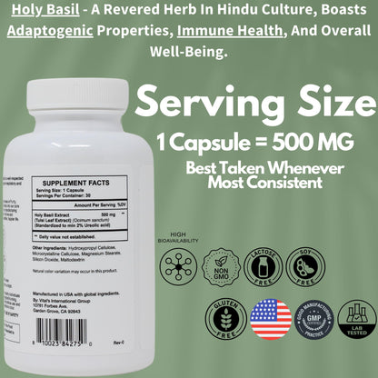 USA imported Pristines Holy Basil herbal supplement