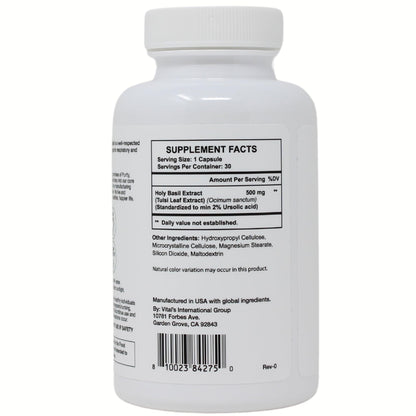 Pristines Holy Basil 500mg capsules for immune support