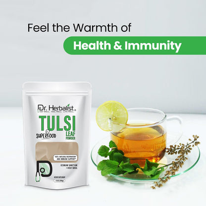 Close up of Dr. Herbalist Holy Basil supplement texture