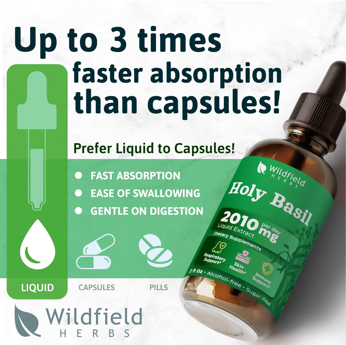 Wildfield Herbs alcohol free Holy Basil tincture 2 fluid ounce