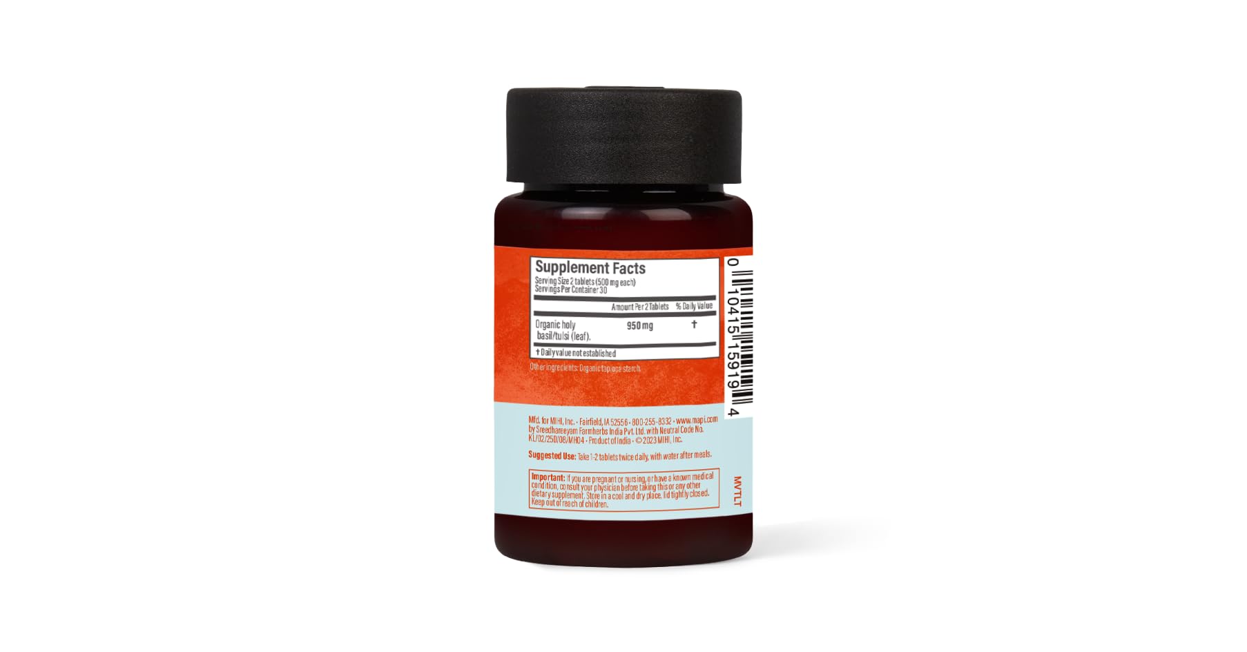 Maharishi Ayurveda Tulsi herbal tablets for stress relief and lung health support