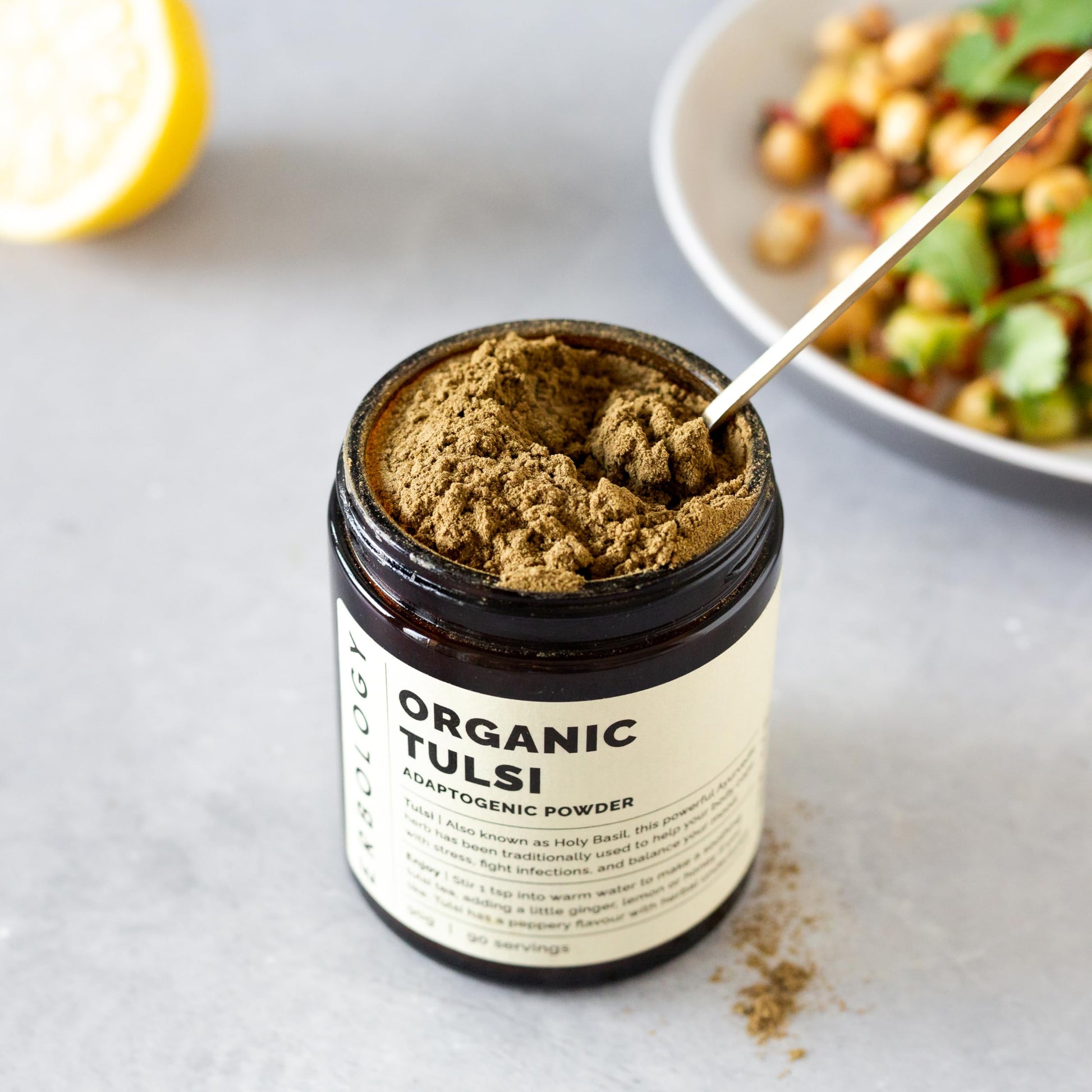 Erbology organic holy basil powder product label details