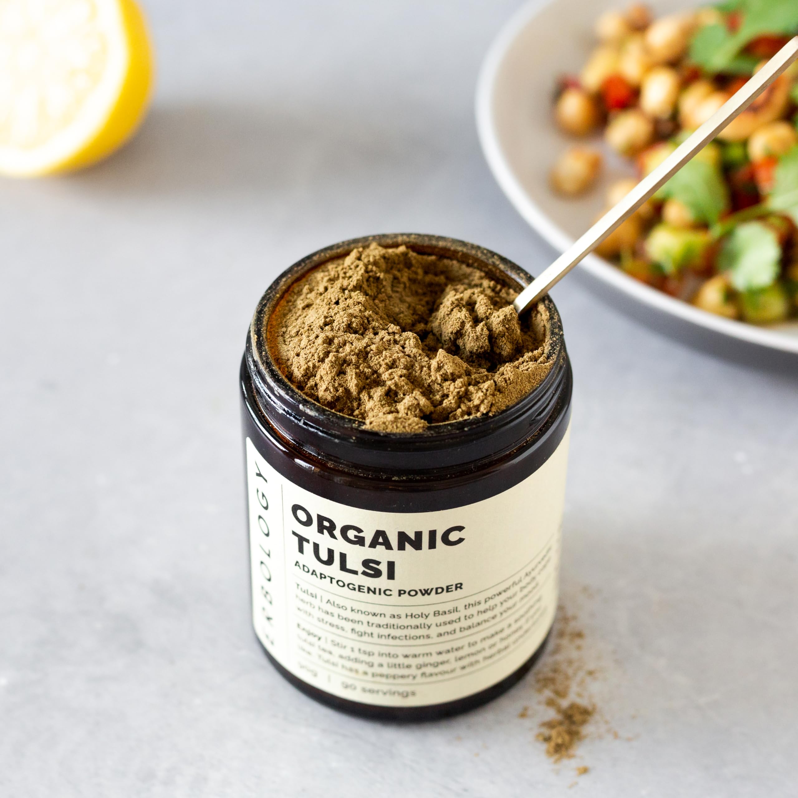 Erbology organic holy basil powder product label details