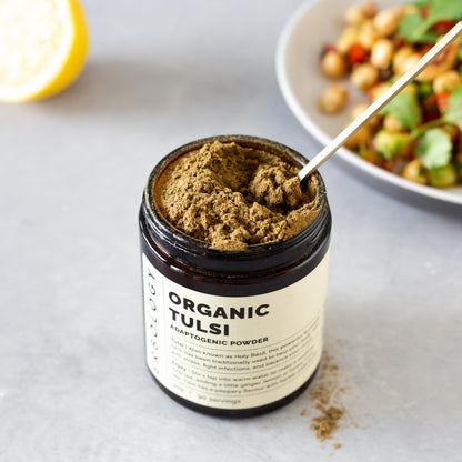 Erbology organic holy basil powder product label details