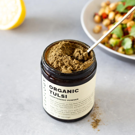 Erbology organic holy basil powder product label details
