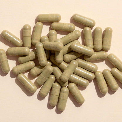 Plant Therapy Holy Basil capsules bottle with standardized 2.5 percent ursolic acid label