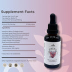 Close up of Herbity Heart Heal 1.7 Fluid Ounce bottle label
