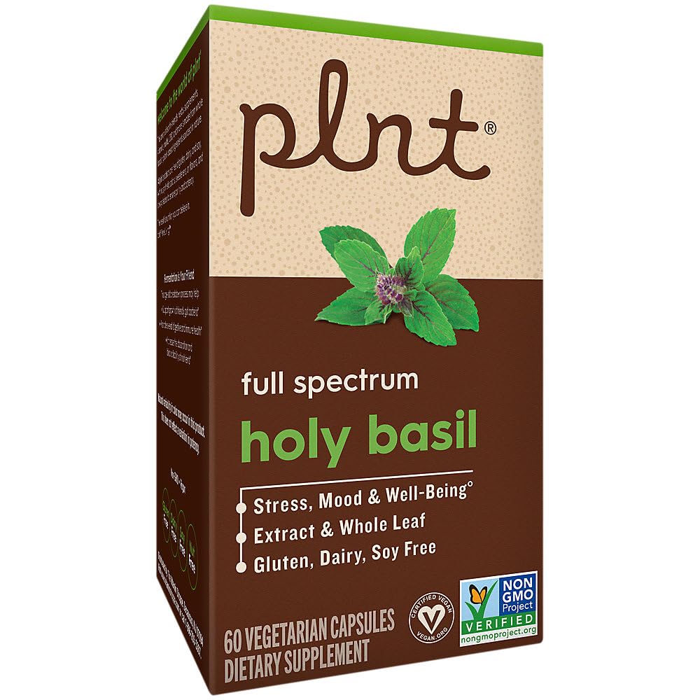 Top view of Plnt Holy Basil supplement bottle cap