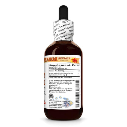 Hawaii Pharm Holy Basil herbal supplement bottle label details
