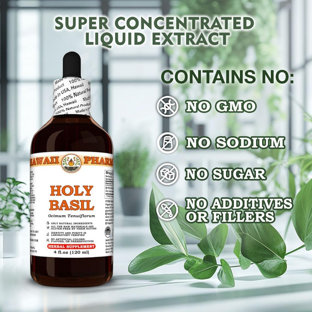 Side profile of Hawaii Pharm Holy Basil liquid extract