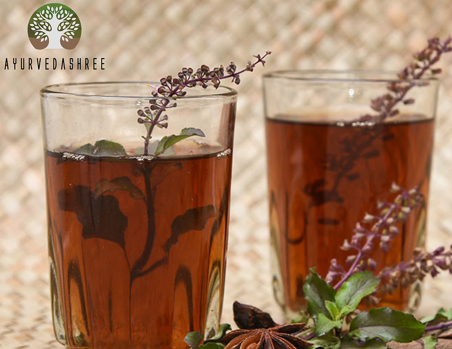 Brewing healthy tulsi tea with Ayurvedashree Holy Basil powder