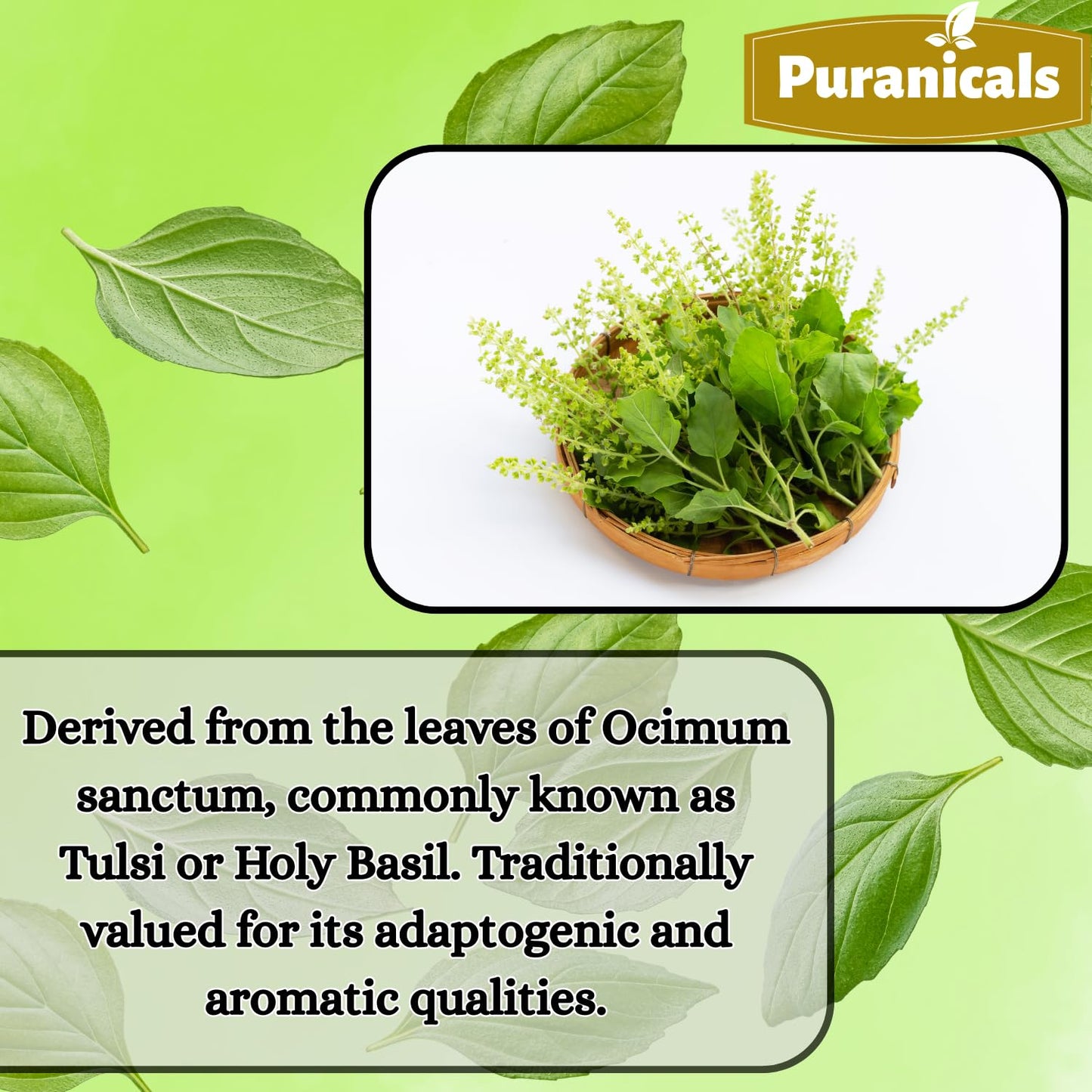 Puranicals Holy Basil capsules nutritional information label