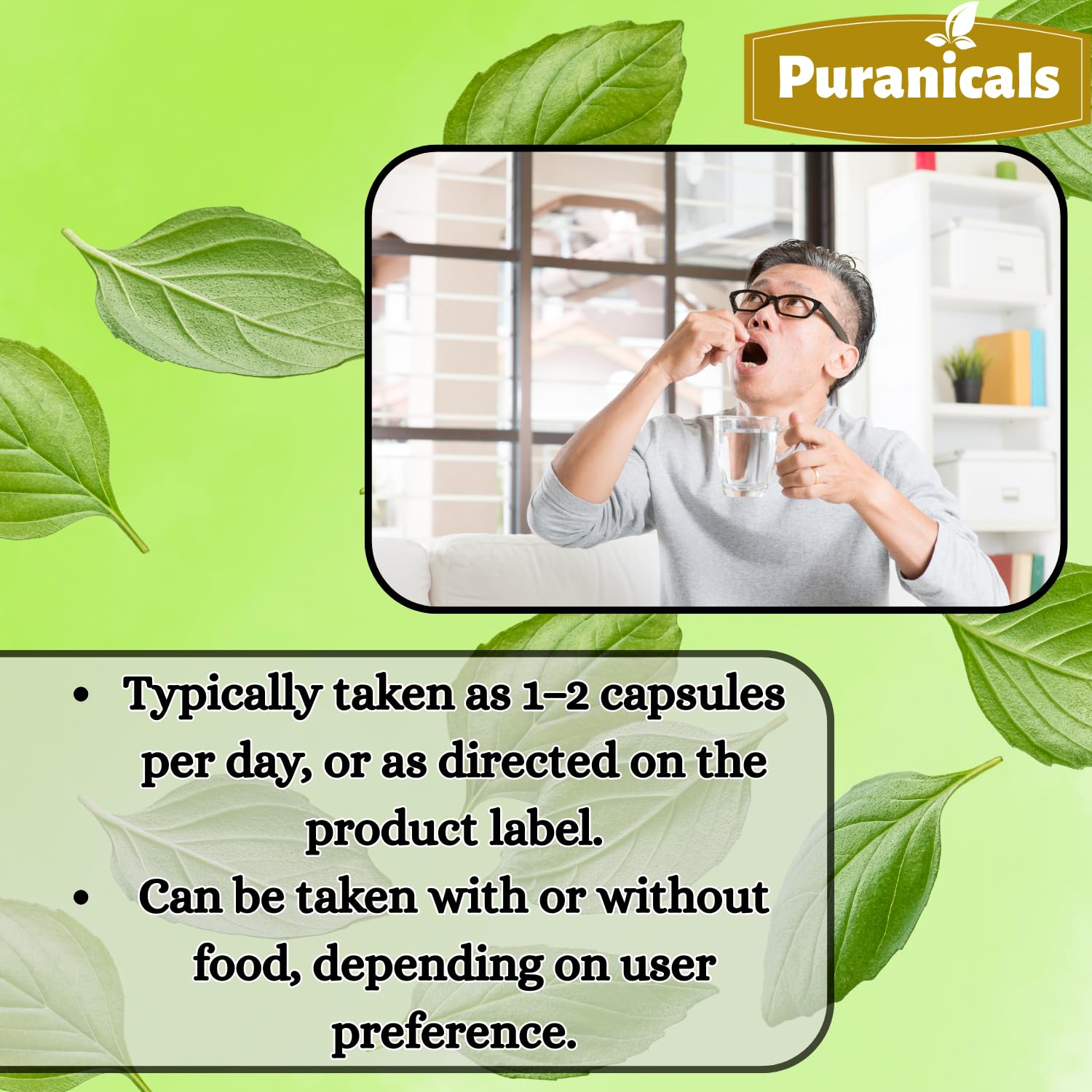 Puranicals Holy Basil premium supplement display