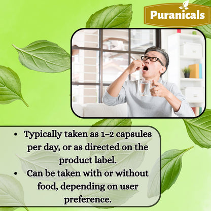 Puranicals Holy Basil premium supplement display