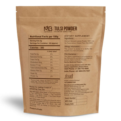 Organic Ocimum Sanctum Holy Basil powder packaging