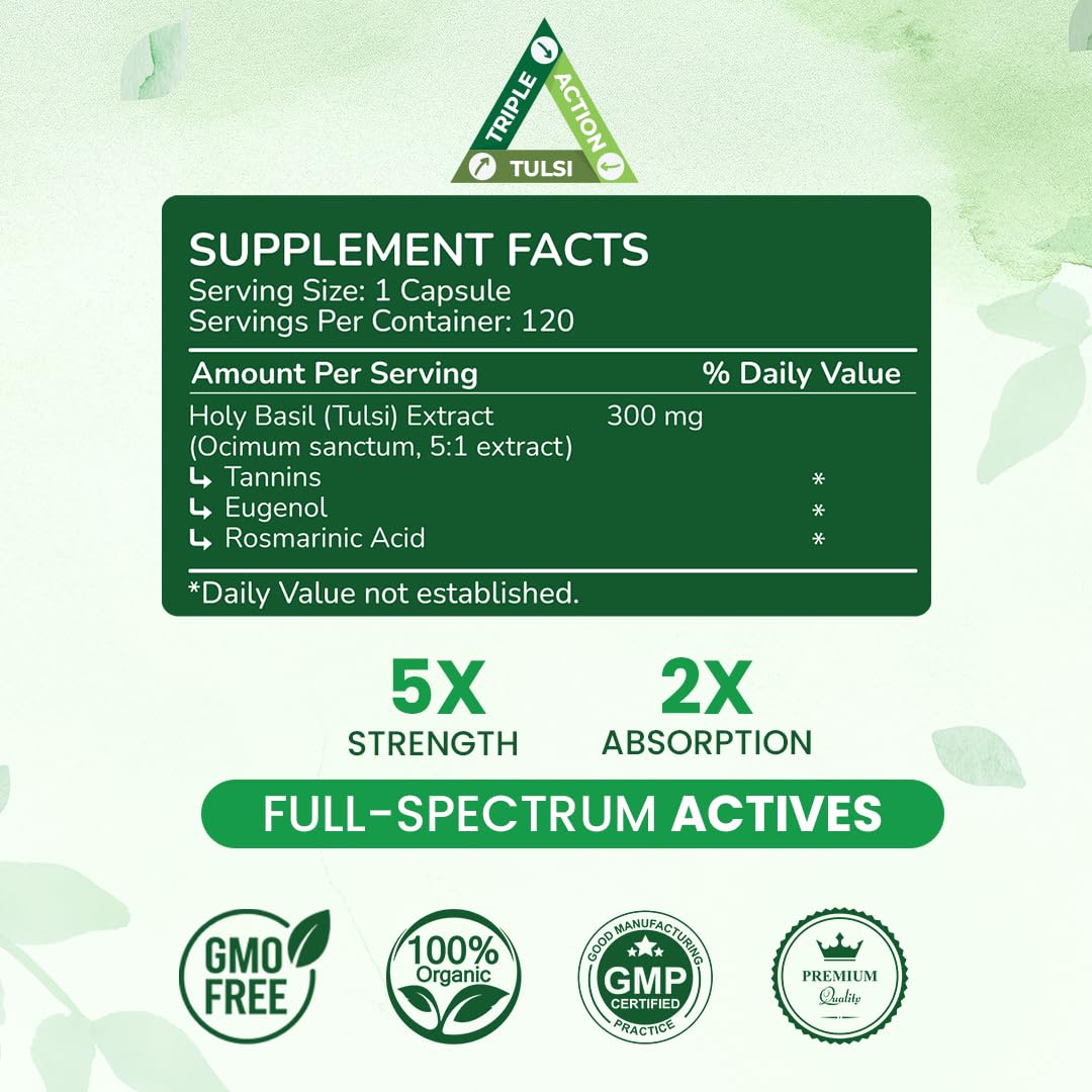 Cosynee Life Tulsi Supplement 300mg bottle packaging details