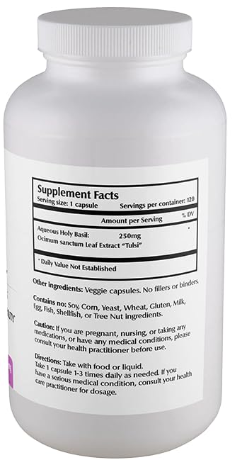 One Planet Nutrition Nano Holy Basil supplement facts label