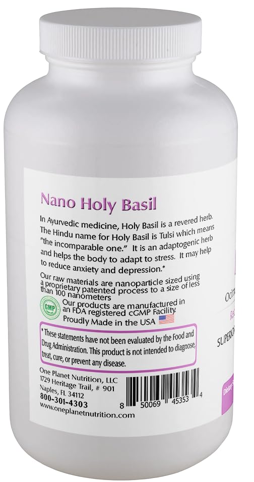 One Planet Nutrition Holy Basil veggie capsules close up