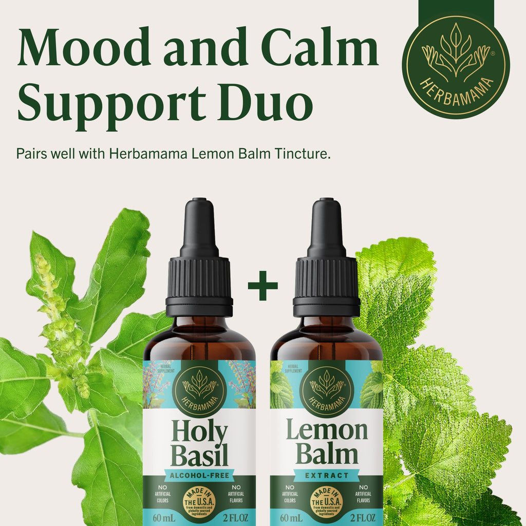 Professional product photography of Herbamama Tulsi extract bottle