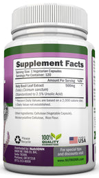Close up of NutriONN Tulsi extract bottle label