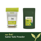 Organic Tulsi powder label details and certification