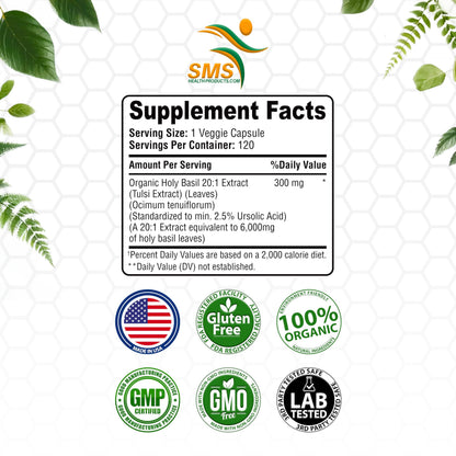 Professional product photography of Holy Basil standardized extract