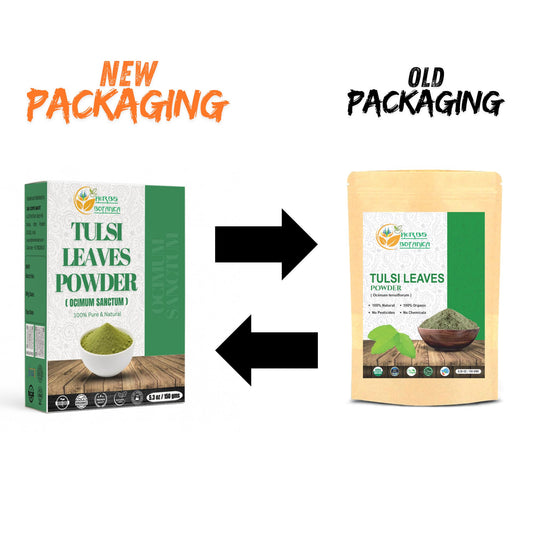 Herbs Botanica Tulsi Powder 150 grams packaging label