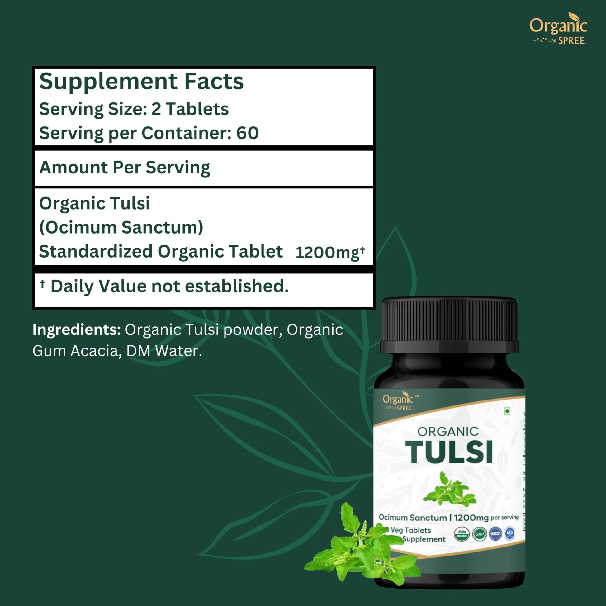 Organic Spree Tulsi USDA Organic certification seal