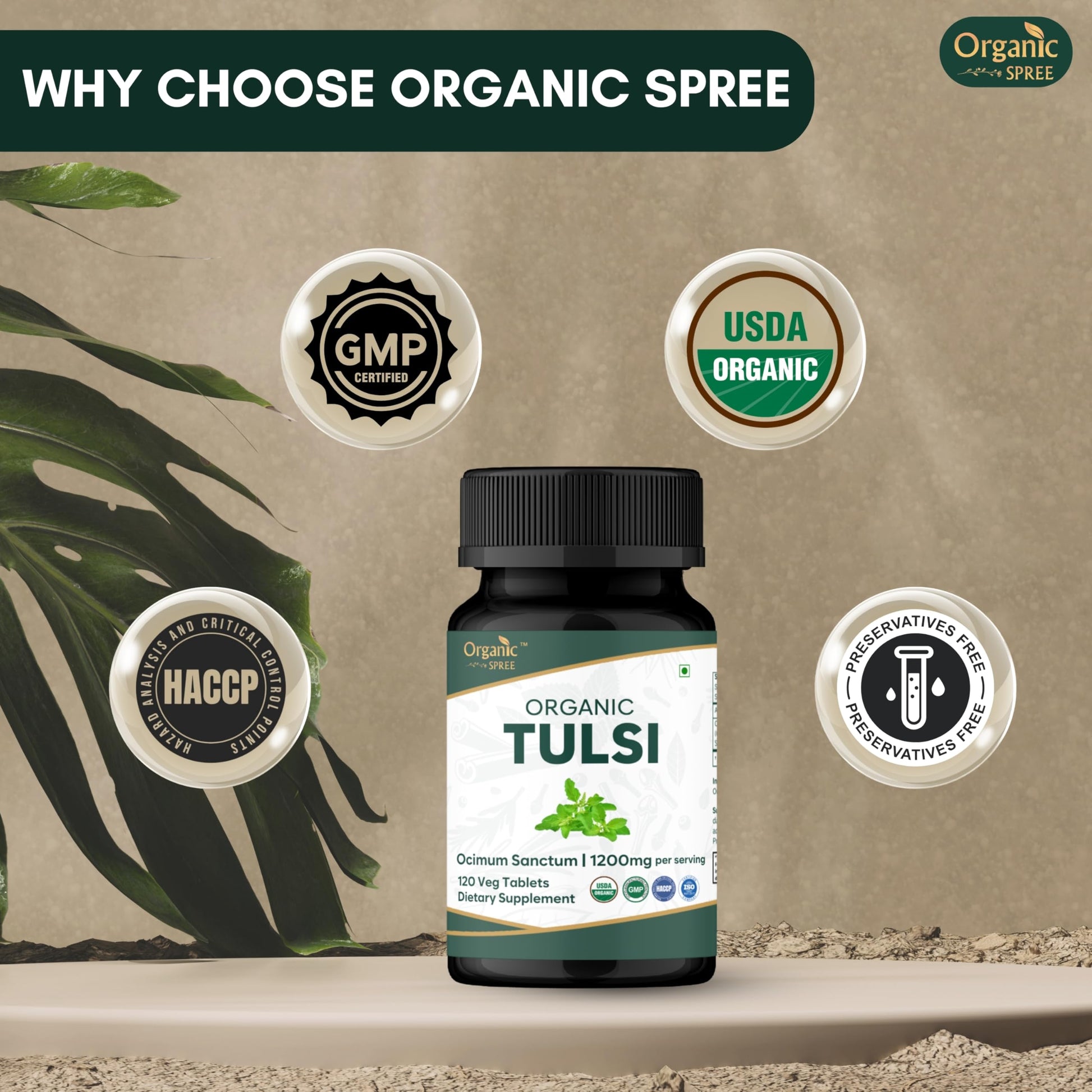 Authentic Organic Spree Tulsi supplement packaging