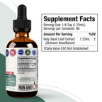 Rejuvica Health Active Holy Basil supplement facts label